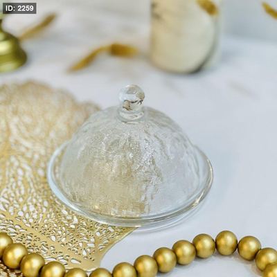 مضيفة زجاج شفاف قطر 15 سم