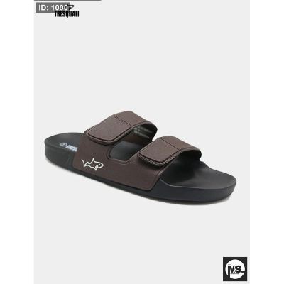 SLIPPER TWO STRIPS- TRS BLACK/BROWN