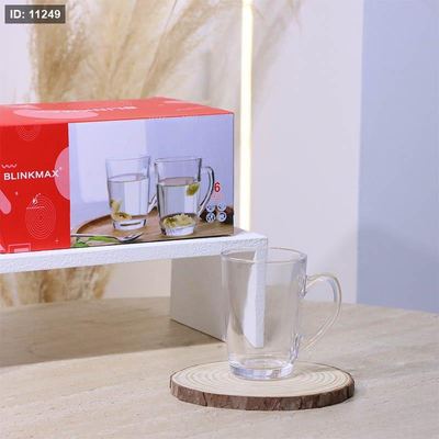 طقم كاسة شاي/6 زجاج سادة KTZB44 فيلا 210مل ++BM2
