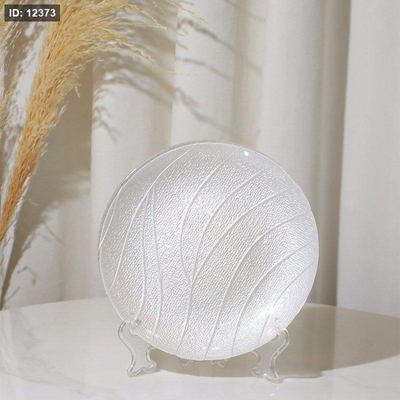 صحن جور مدور 20سم زجاج ابيض موشح K54/8 =ك4