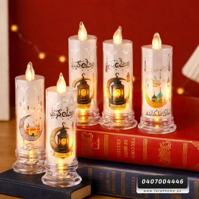 زينة رمضان / شمعة الكترونية اكريليك 5 × 15 سم