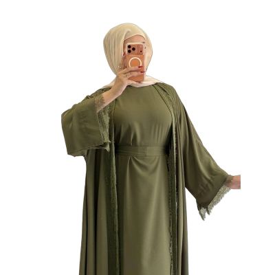 عباية دانتيل قطعتين