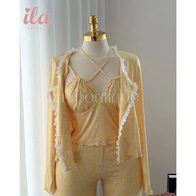 بيجاما 3 قطع BUTTER YELLOW