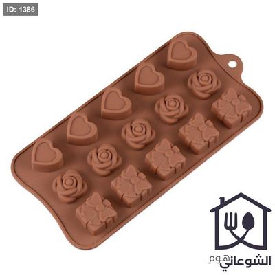 قالب شوكولاتة دبي سيليكون شكل هدية و ورد