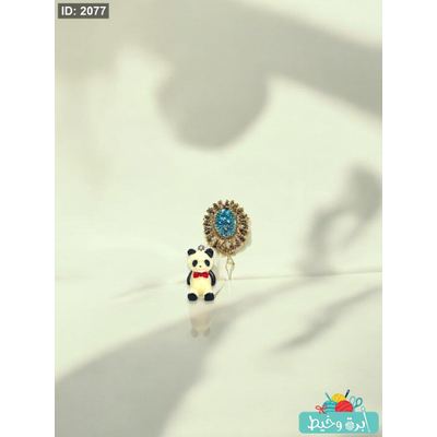 قطع زجاج ميداليات-باندا مع ببيونة