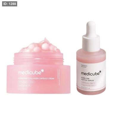 بكج الكولاجين الوردي للنضارة والشد – Medicube PDRN Pink Set