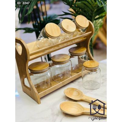 طقم سكريات شفاف سادة مع ستاند