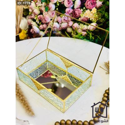 مضيفة زجاج شفاف مبزر صندوق