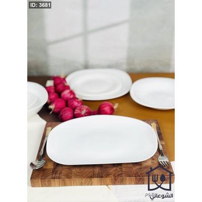 جاط / صحن اوبال شوعاني مربع ابيض سادة 30CM