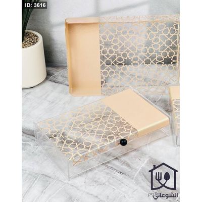 مضيفة اكروليك مع غطاء نص بيج نص مرسم مع يد اسود 35x20CM