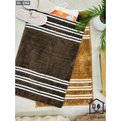 دعاسة حمام قماش محزز ابيض 80x50CM