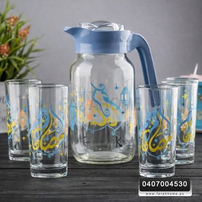 شاف زجاج عصير / ماء رمضاني مع 6 كاسات