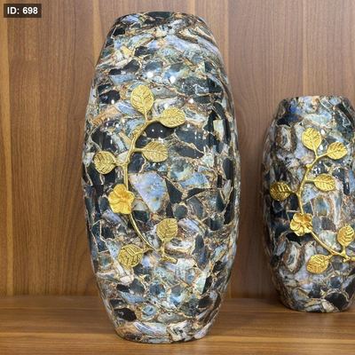 فازة مميز هندي ألمنيوم بيضاوي 43 سم