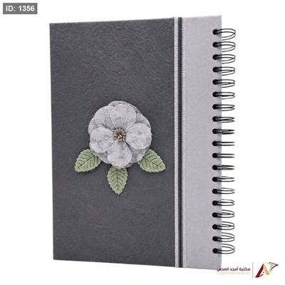 دفتر ملاحظات سلك وسط ورد