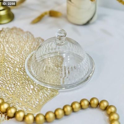 مضيفة زجاج شفاف قطر 15 سم
