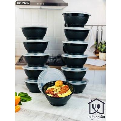 تبروير أكل بلاستيكي مع أغطية وعلب طعام TakeAway قطعة 12 38oz