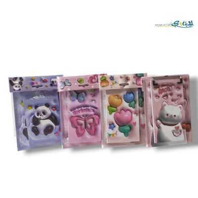 دفتر ملاحظات ملون مع دوسية ملقط