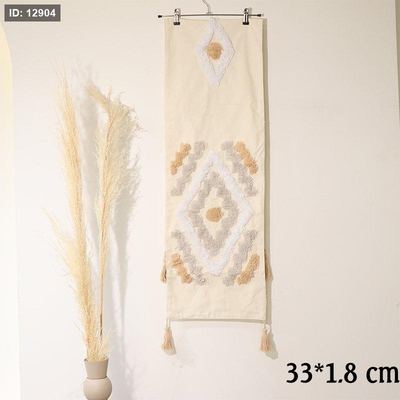 رنر مستطيل 1.8*33سم بيج مرسم فرو ابيض و سكني EL80/4 =ط55