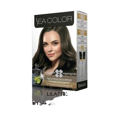 SEA COLOR صبغة شعر اشقر رمادي غامق 6/1 100مل