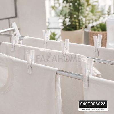 ملاقط غسيل بلاستيك لون ابيض 24 قطعة