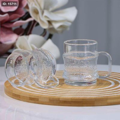 طقم كاسة شاي برميل/12 زجاج سادة مبزر KX2242-D ++ج7
