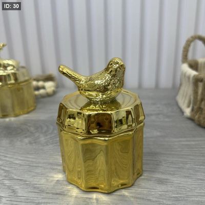 سكرية بورسلان ذهبي شكل عصفور / غزال
