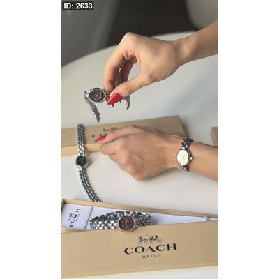 ساعة - Coach - شكل بيضاوي - شامل علبة الشركة/ #6840