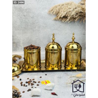 طقم 3 سكريات موديل نحاس هندي مع قاعدة