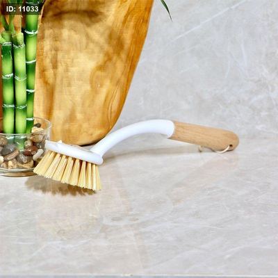 فرشاة مجلى بلاستك مدور يد خشب طويل k170/8 =ض3