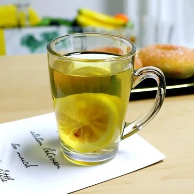 طقم كاسات 12 شاي / نسكافيه زجاج شفاف كريستال EIC-170 مع ايد