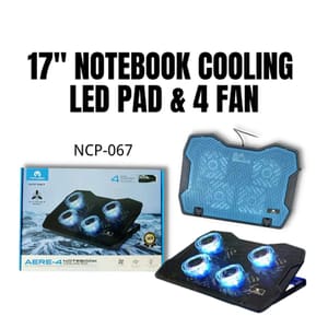 لوحة التبريد AERE-4 (NCP-067) - (مروحة 4x100 مم ، سرعة قابلة للتعديل ، تبريد كامل للجهاز ، للألعاب ، رياح قوية باردة)