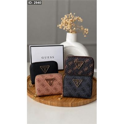 جزدان -Guess مقاس صغير / شامل علبة الشركة مع سحاب داخلي للفراطة