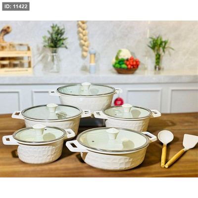 طقم/12 طناجر بيج 20/24/28/32سم +مقلى 28سم جرانيت + 2معلقة خشب K130/5 =ض8