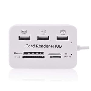 موزع USB 2.0 منافذ من INET مزود بقارئ بطاقات