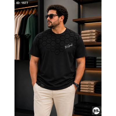 Men S/S Tee Big Size Black