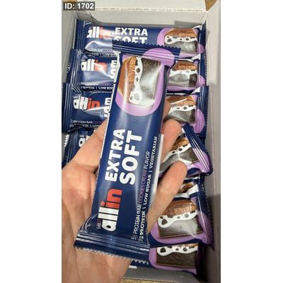 بروتين بار Allin Extra Soft بنكهة كريمة البسكويت (Cookies Cream) اوريو بدون سكر وزنها 55غرام