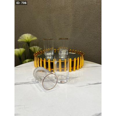 طقم 6 كاسات عصير زجاج