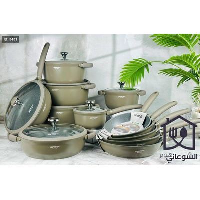 طقم الطناجر MaestroChef الثقيل 12 قطعة كامل