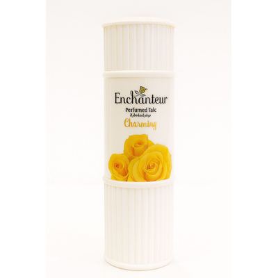 بودرة Enchanteur المعطرة – Charming دللي بشرتك مع رائحة الورود الصفراء الجذابة، تمنحك نعومة فائقة وانتعاش يدوم طوال اليو
