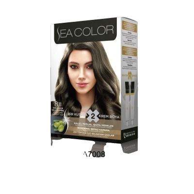 SEA COLOR صبغة شعر اشقر زيتوني فاتح 8/11 100مل