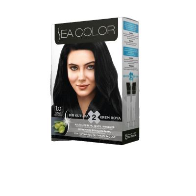 SEA COLOR صبغة شعر اسود 1/0 100مل