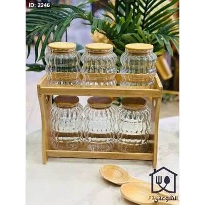 طقم سكريات شفاف مع ستاند