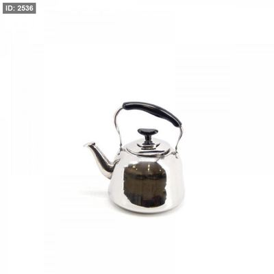 ابريق شاي 1لتر ستانلس ستيل فضي يد عظم اسود K003-1L +ذ5+