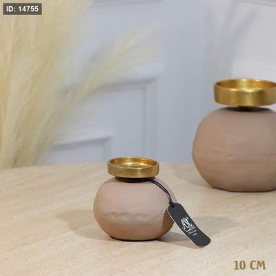 شمعدان شمع مكعبل 10سم موكا BRG-26050A نحاس هندي %ه11
