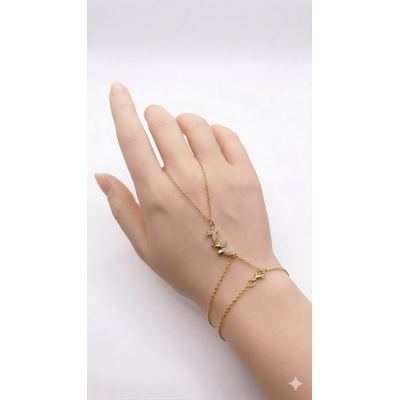 سلسلة يد بتصميم الفراشات اللامعة