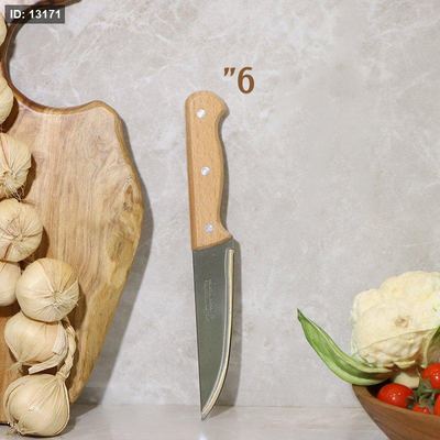 سكينة لحمة 6" يد خشب فاتح ZD82/1 =ط7 EL23/1=ط57 A3/1 =رم8