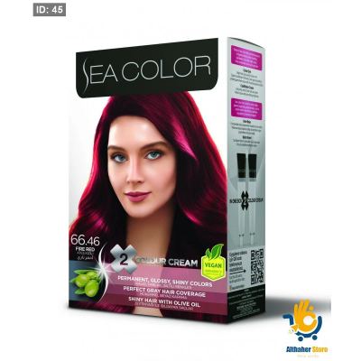 SEA COLOR صبغة شعر احمر ناري 66/46 100مل
