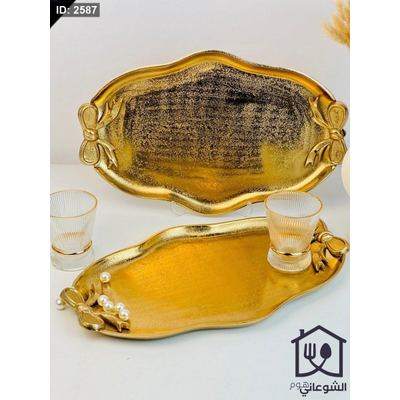 صينية تقديم / ضيافة يد ببيونة موديل نحاس هندي