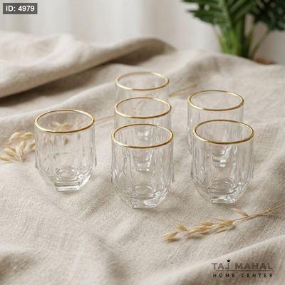 طقم كاسات ماء زمزم زجاج صغير 6 قطع