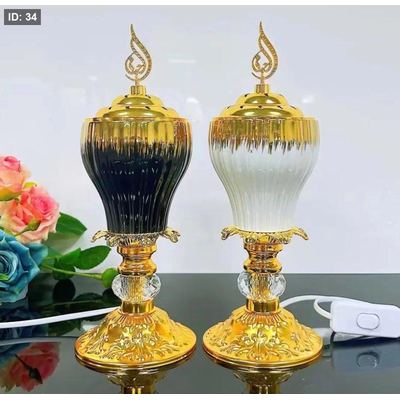 مبخرة بورسلان ابيض حز ذهبي فخم 30 سم